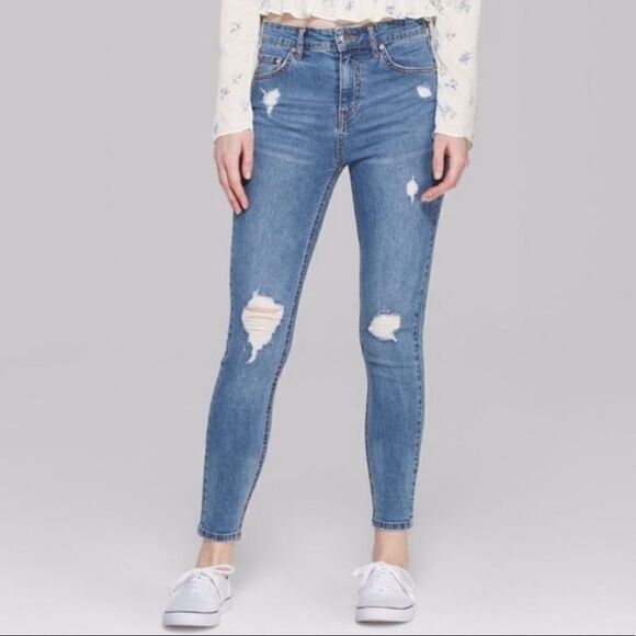 2/$30 WILD FABLE High Rise Skinny Distressed Jeans - Picture 1 of 11